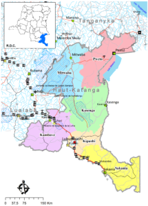 Carte des subdivisions du Haut-Katanga.