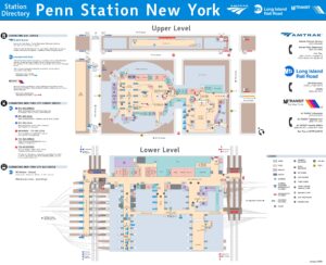 Plan de la gare Pennsylvania Station à New York.
