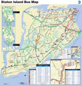 Carte du réseau de bus de Staten Island.