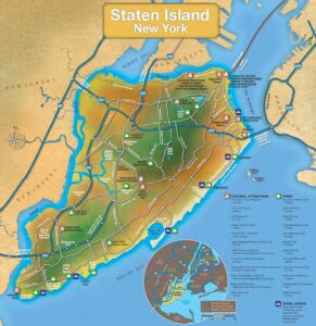Carte touristique de Staten Island.