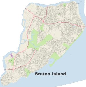 Plan des rues de Staten Island.