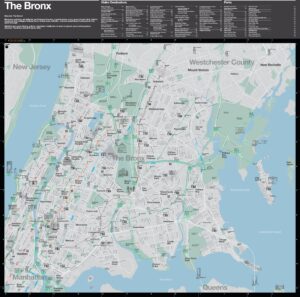 Carte touristique du Bronx.