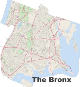 Plan des rues du Bronx.