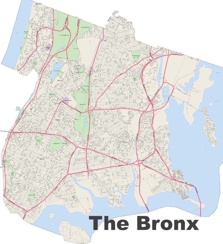 Carte Du Bronx à New York City