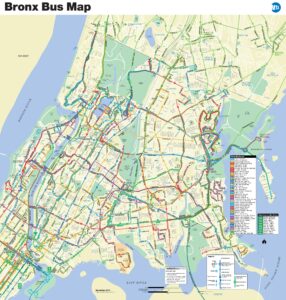 Plan du réseau de bus du Bronx.