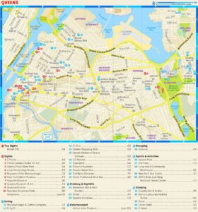 Carte touristique du Queens.