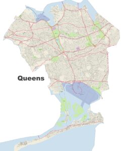 Plan des rues du Queens.