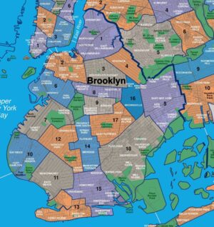Carte de Brooklyn à New York City