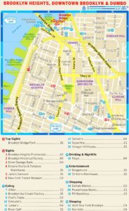 Carte touristique de Brooklyn Heights, Centre de Brooklyn et Dumbo.