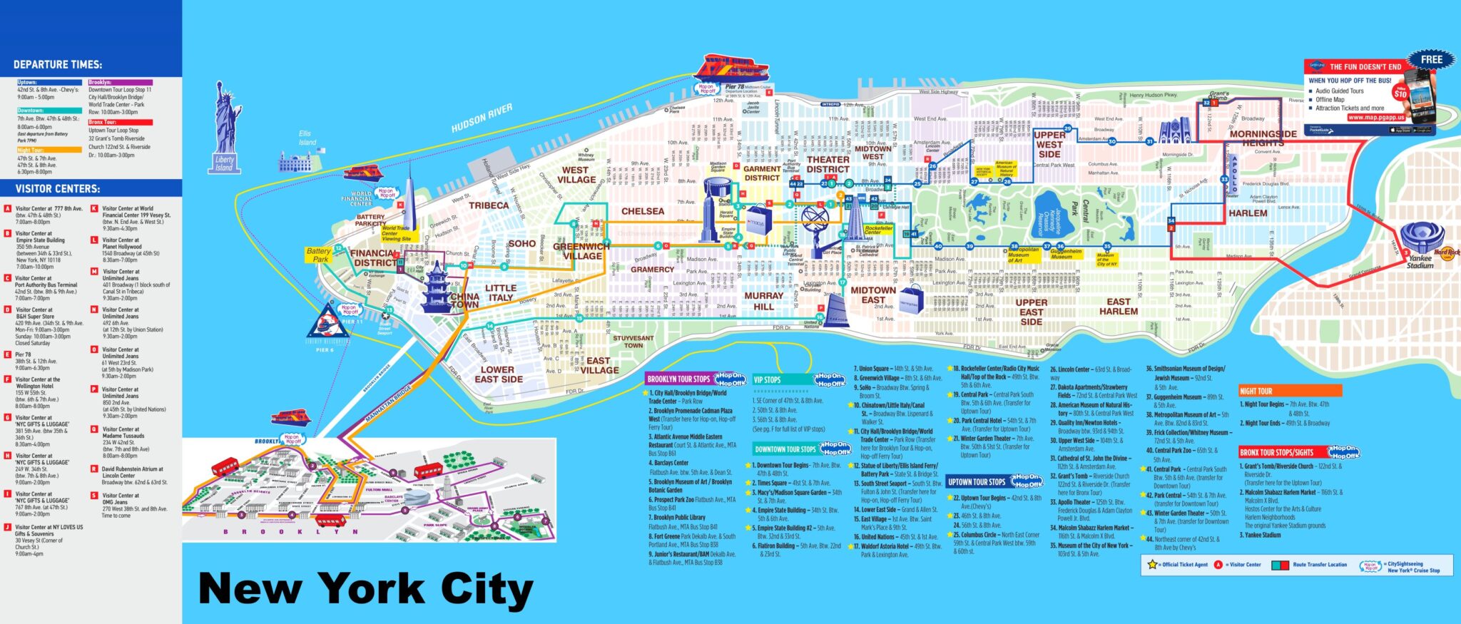 Carte de Manhattan à New York City