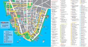 Carte touristique de Lower Manhattan.
