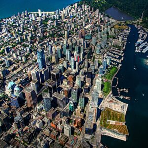 Vue aérienne du centre-ville de Vancouver