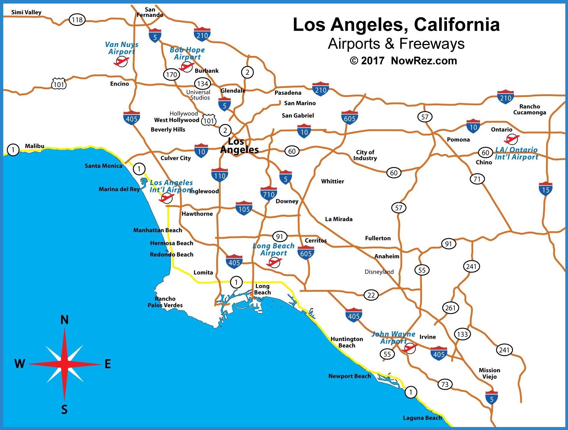 Carte Routi re De Los Angeles
