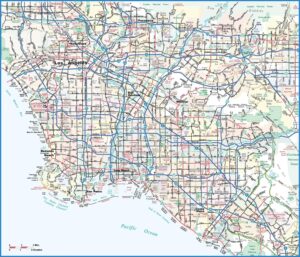 Plan des rues de Los Angeles.