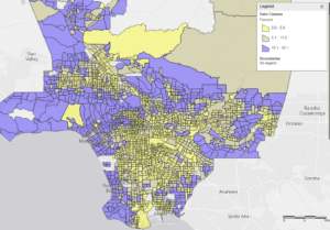Carte des revenus dans le comté de Los Angeles