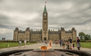 Édifice du Parlement sur la Colline du Parlement dans la ville d'Ottawa, Ontario
