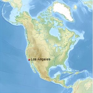 Carte de localisation de Los Angeles en Amérique du Nord.