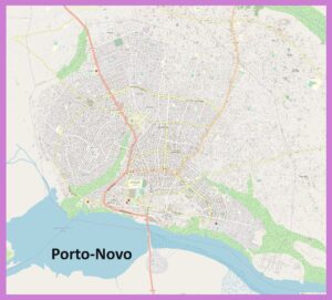 Carte de Porto-Novo, Bénin.