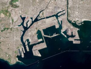 Image satellite du port de Los Angeles-Long Beach.