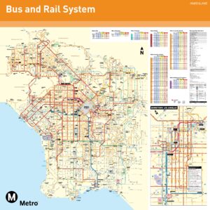 Cartes des transports en commun de Los Angeles