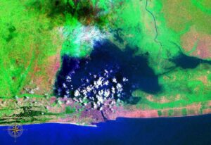 Image satellite de Cotonou.