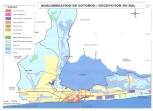 Plan de l'occupation du sol de l'agglomération de Cotonou en 2007.