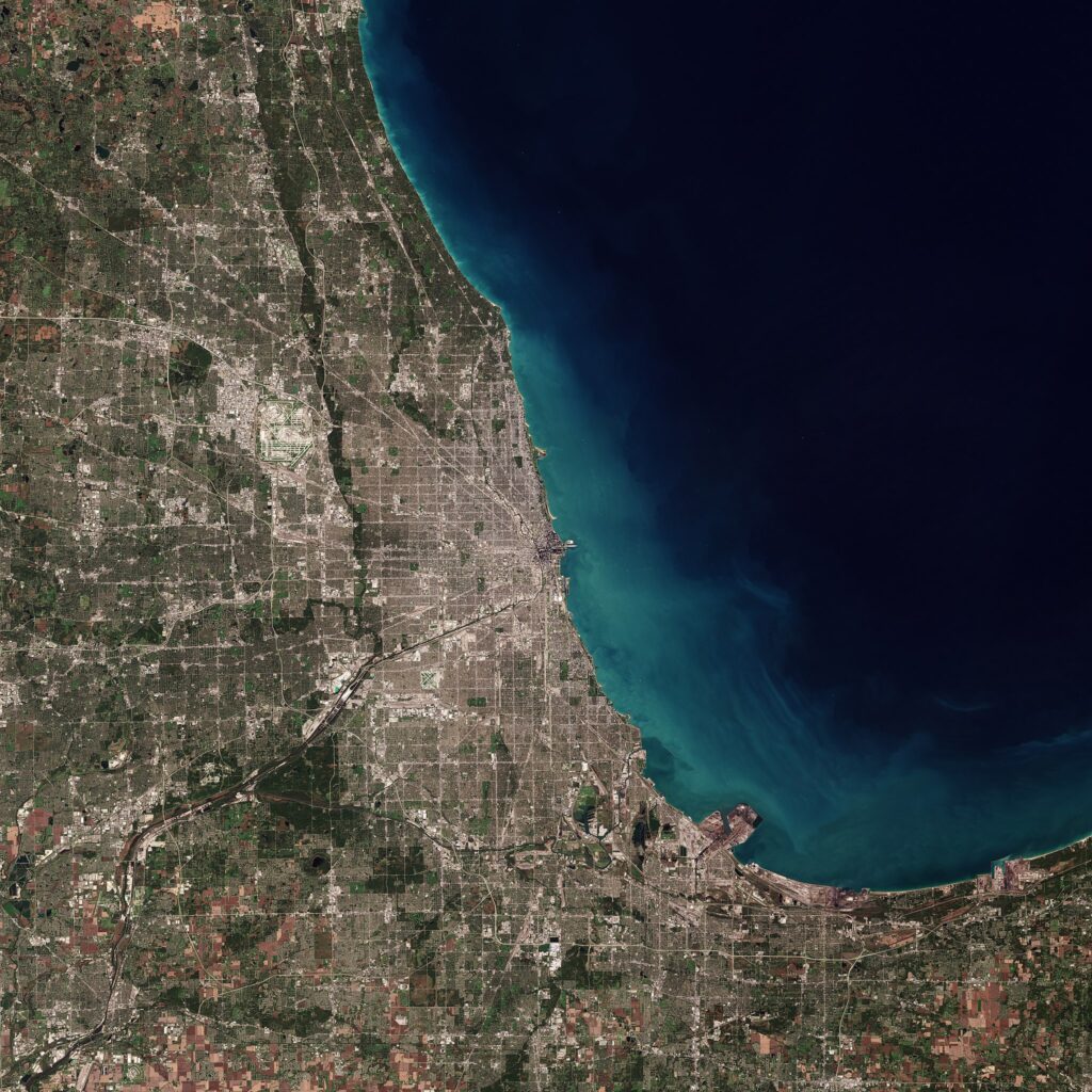 Image satellite de Chicago.