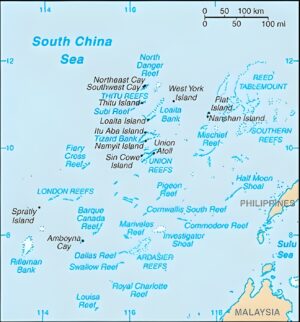 Quelles sont les principales îles et récifs des îles Spratleys ?