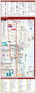 Carte touristique des transports publics du centre-ville de Chicago.
