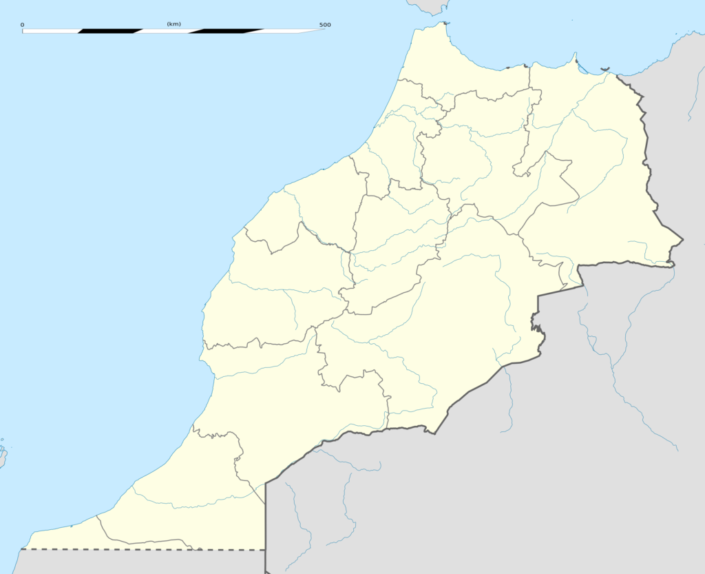 Carte vierge du Maroc.