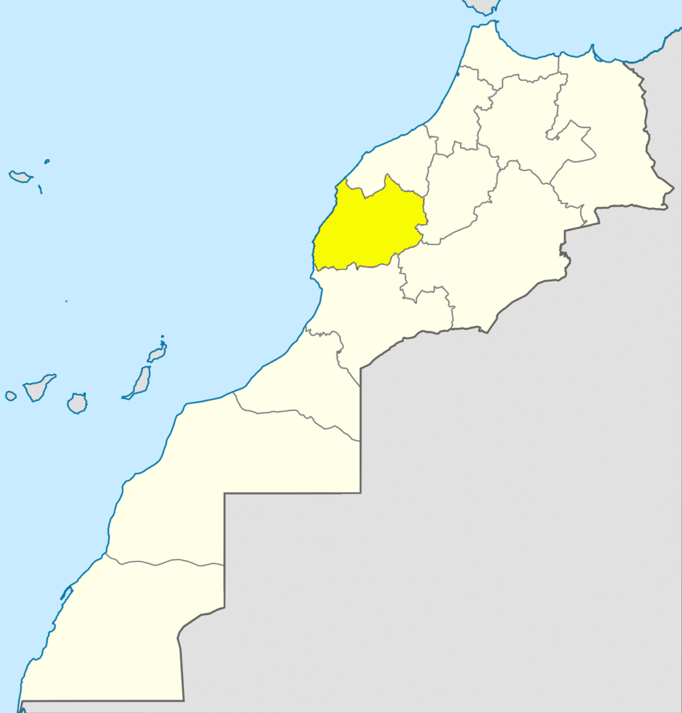Carte de localisation de Marrakech-Safi.