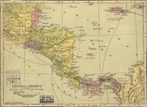 Carte de l'Amérique centrale 1904.