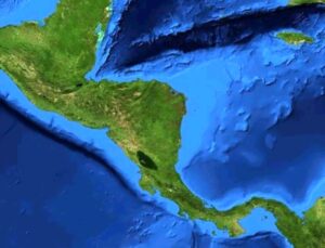 Image satellite de l'Amérique centrale.