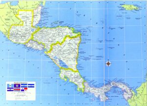 Carte de l'Amérique centrale