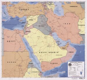Carte politique du Moyen-Orient