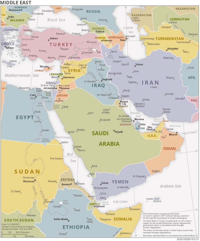 Carte des principales villes du Moyen-Orient