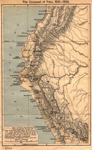 Carte de la conquête du Pérou, 1531-1533