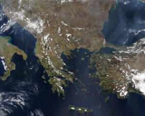 Sud de la péninsule des Balkans en fin d’hiver