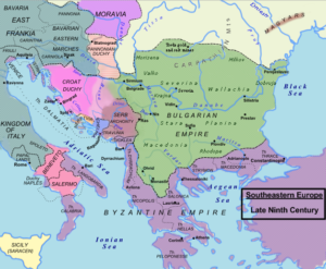 Carte des Balkans fin IXe siècle,