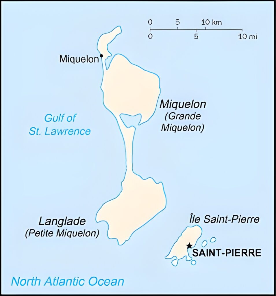 Carte des principales îles de Saint-Pierre-et-Miquelon