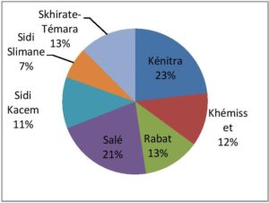 Répartition de la population de Rabat-Salé-Kénitra en 2014 selon les provinces et les préfectures.