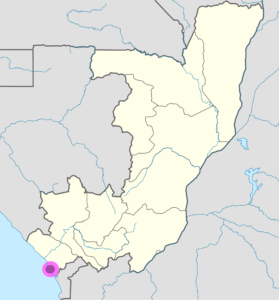Carte de localisation de Pointe-Noire en république du Congo.