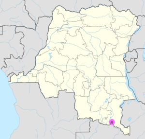 Carte de localisation de Lubumbashi.