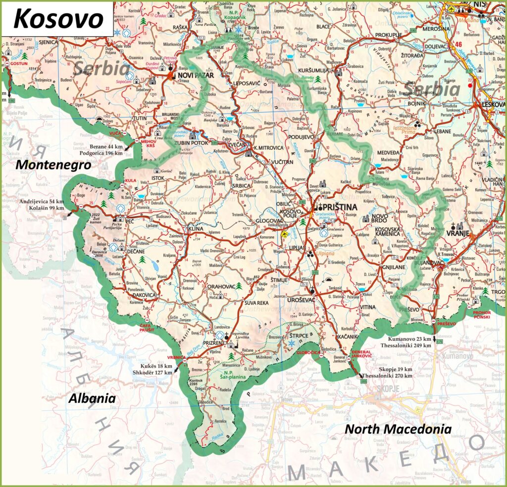 Carte du Kosovo.
