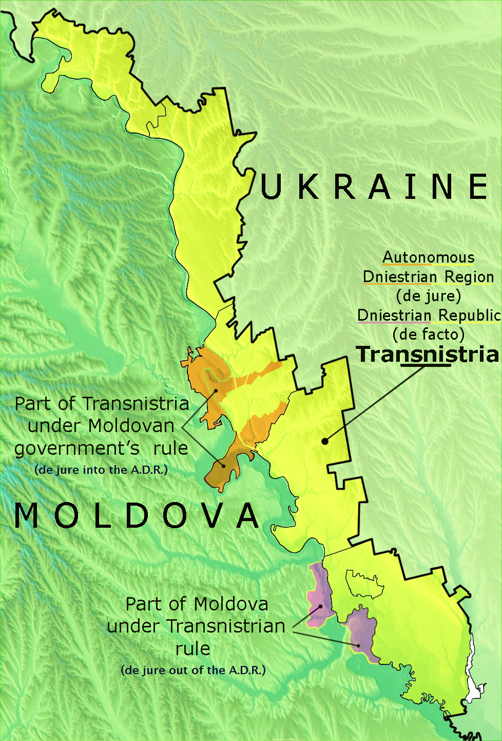 Carte de la Transnistrie
