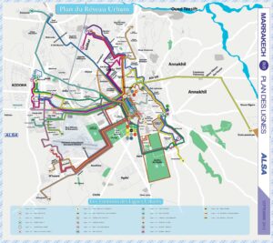 Plan des lignes de bus de Marrakech