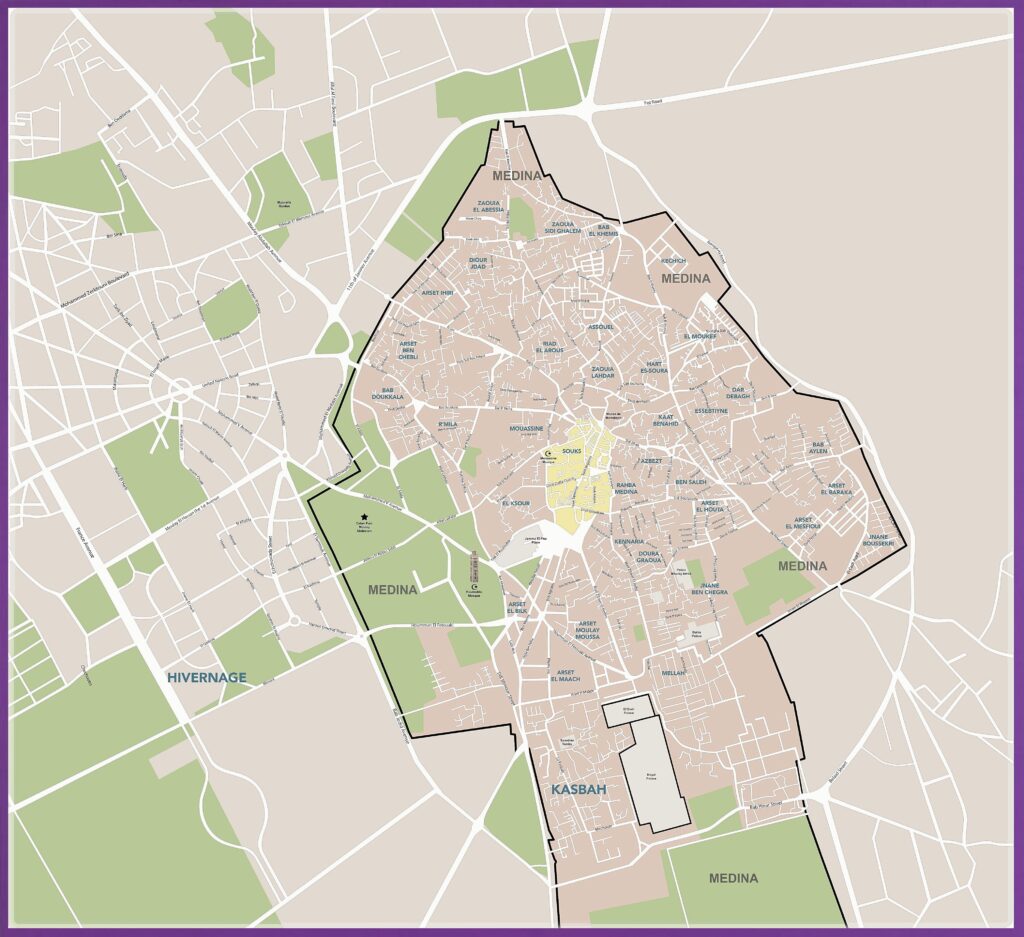 Plan de la médina de Marrakech.