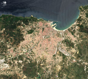 Vue satellite de la ville de Tanger.