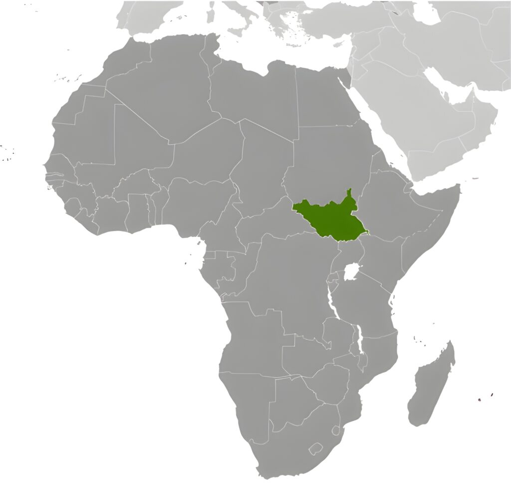 Carte de localisation du Soudan du Sud