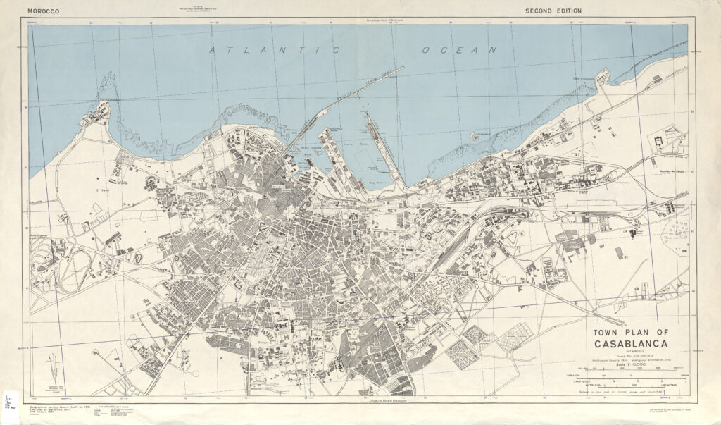 Plan de la ville de Casablanca 1942.